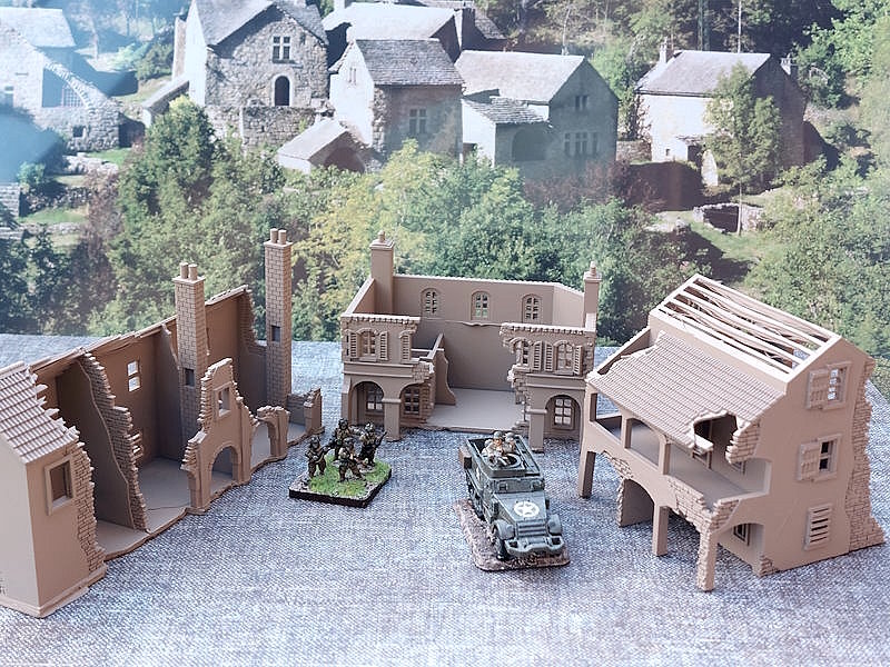 Ruines maison et accessoire jeu figurines
